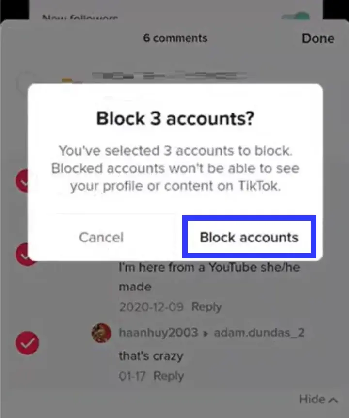 How to Block Bulk People on TikTok - Step 4