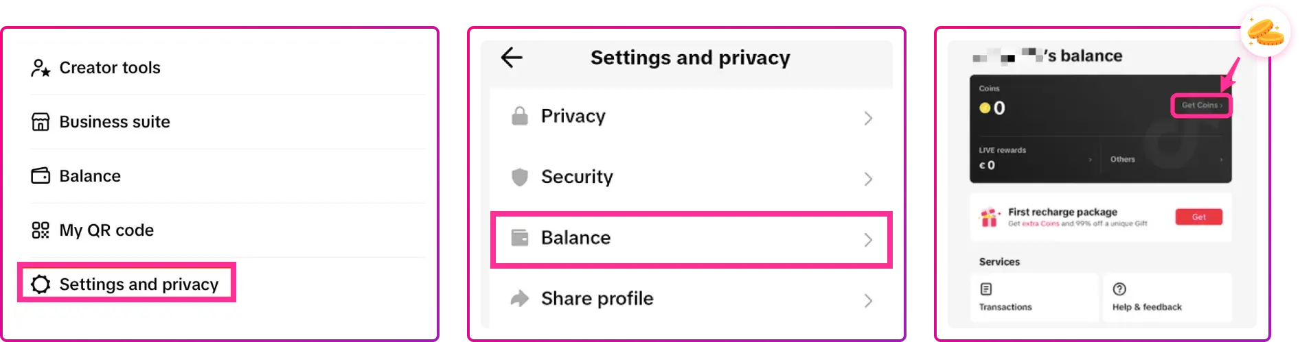 How to Get Coins on TikTok Using Mobile Step 2