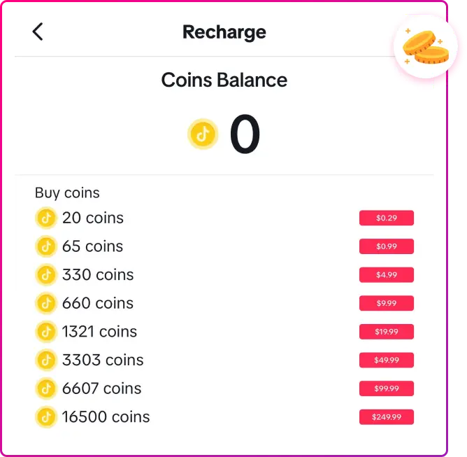 How to Get Coins on TikTok Using Mobile Step 3