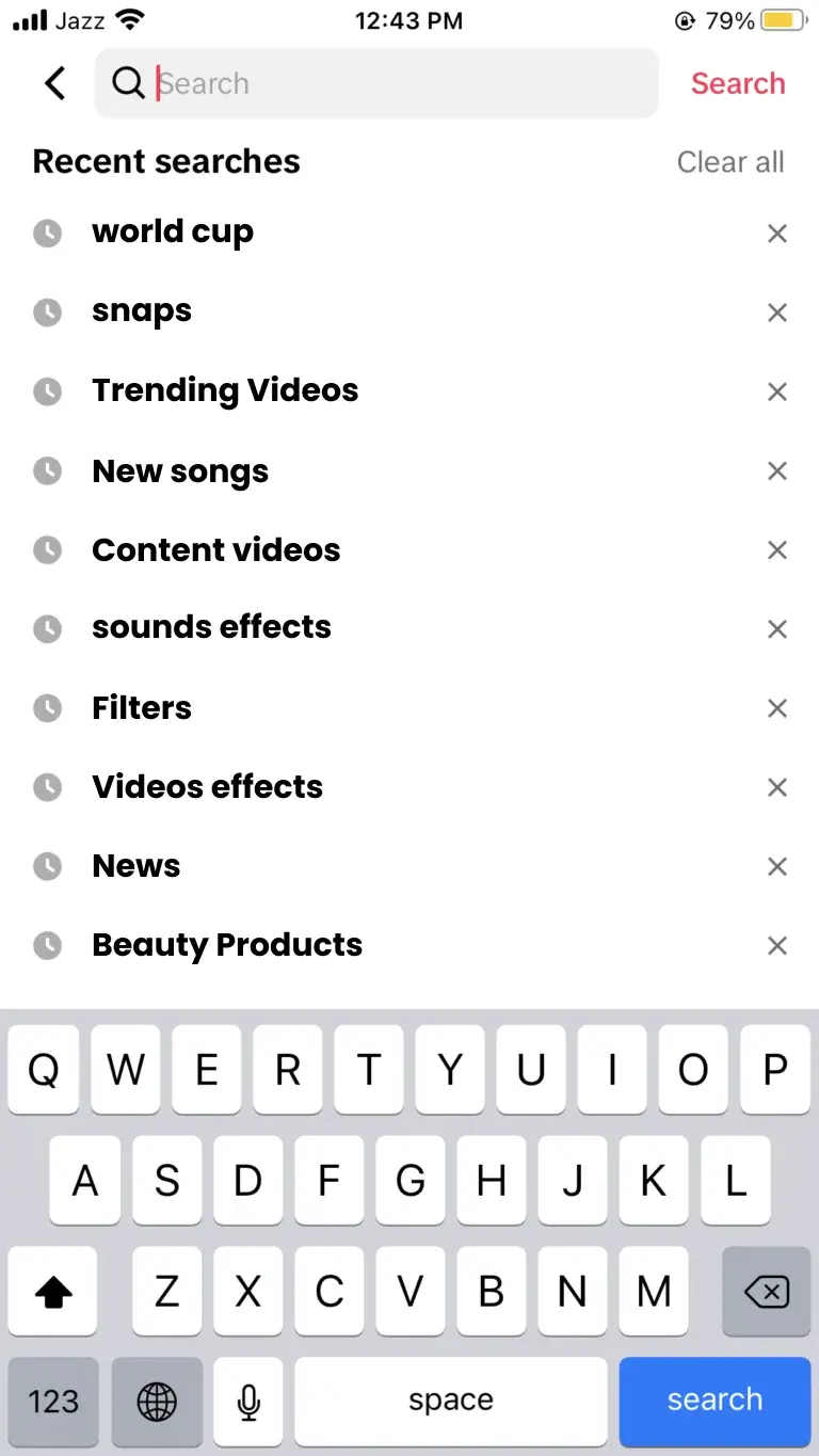How to block someone on TikTok - Search Page